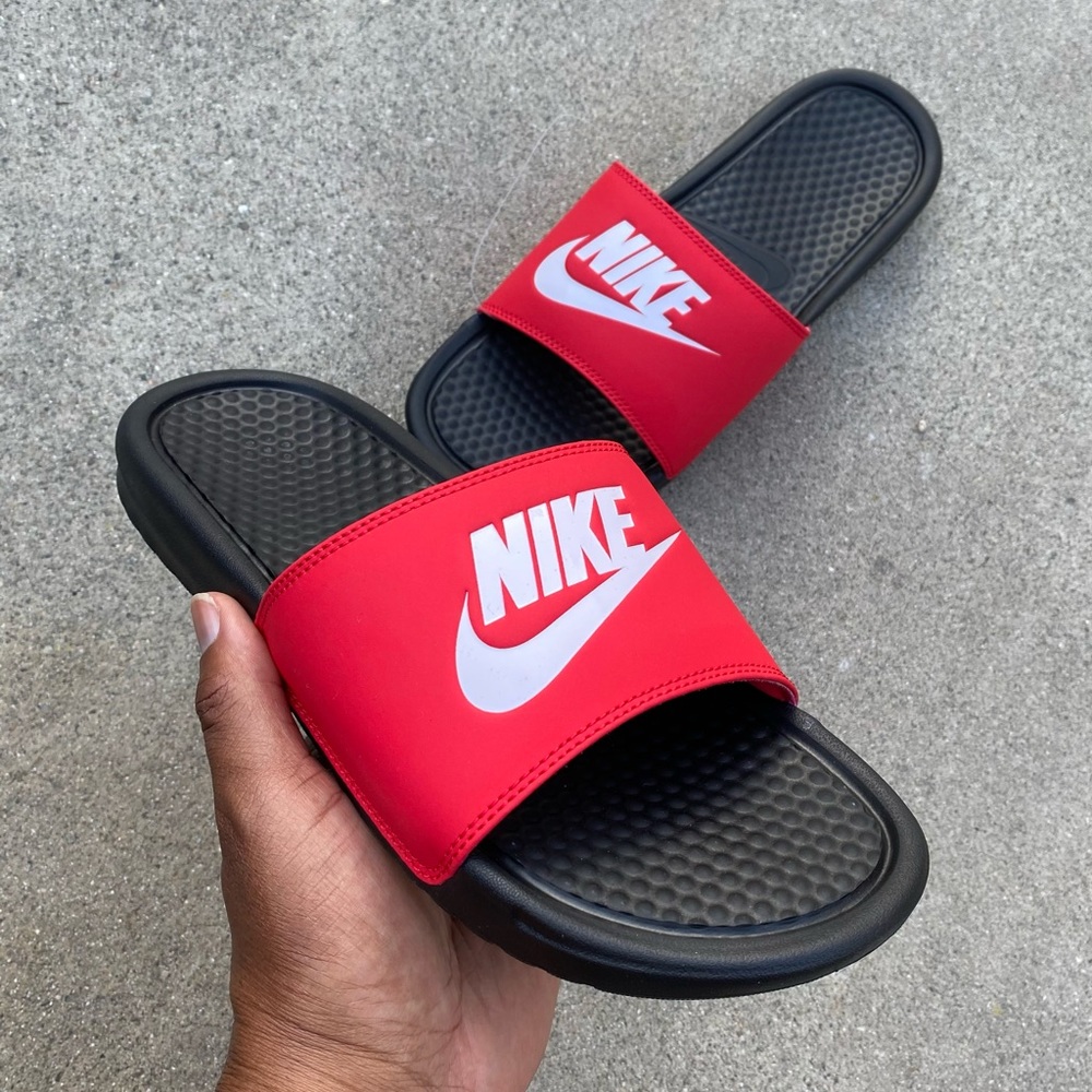 NIKE BENASSI SLIDES JUST DO IT JDI RED